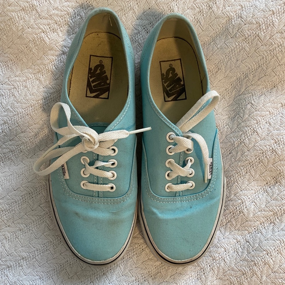 Baby blue vans, worn a couple times